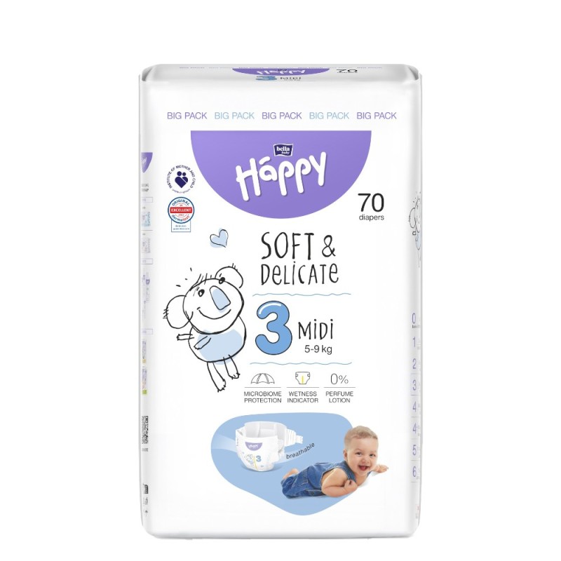 Couches happy n°3 (5-9kg)-70 pcs