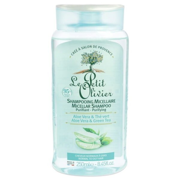 Shampooing Micellaire - Aloe Vera et Thé Vert par Le Petit Olivier pour Femmes - 8.45 oz Shampooing