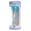 Chicco Biberon Verre Tétine Silicone Flux Lent Bleu 0M+ 240ml